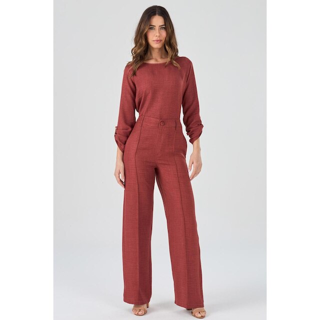 Blusa PKS Manga Longa Terracota-G