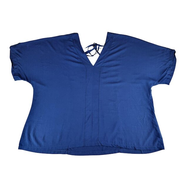 Blusa Plus Size Elegante com Decote V e Amarração nas Costas - Tamanhos G6 e G7