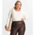 Blusa Plus Size Em Ribana Canelada Secret Glam Feminino - Bege