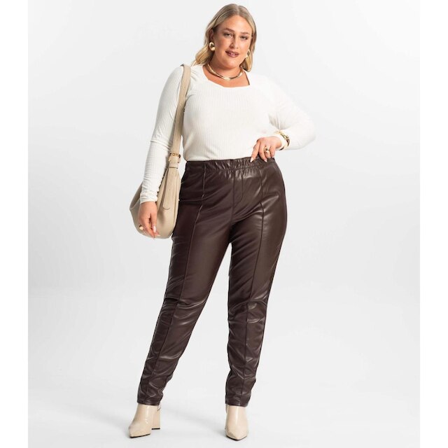 Blusa Plus Size Em Ribana Canelada Secret Glam Feminino