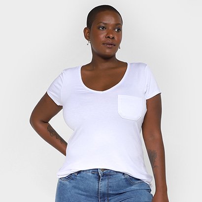 Blusa Plus Size Lunender Manga Curta Feminina - Feminino