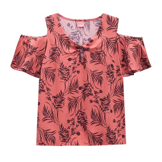 Blusa Plus Size Wee! Estampada Recortes Feminina Zattini