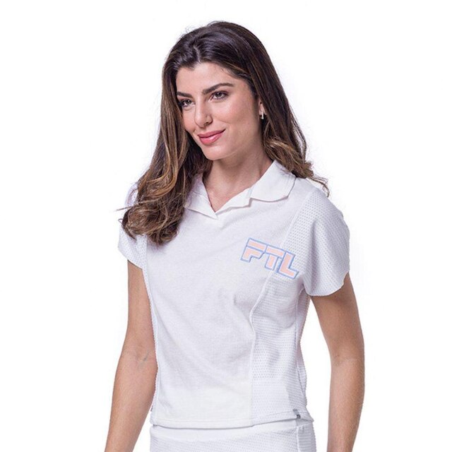 Blusa Polo Play Fit Li College Bordado Esporte Tênis