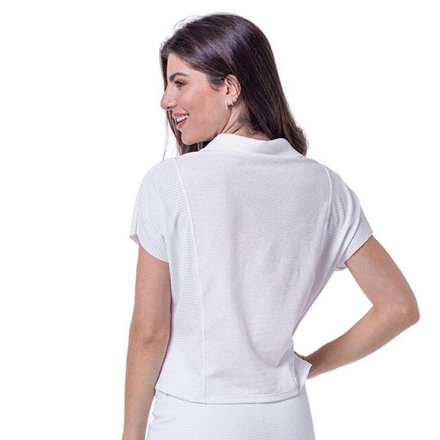 Blusa Polo Play Fit Li College Bordado Esporte Tênis