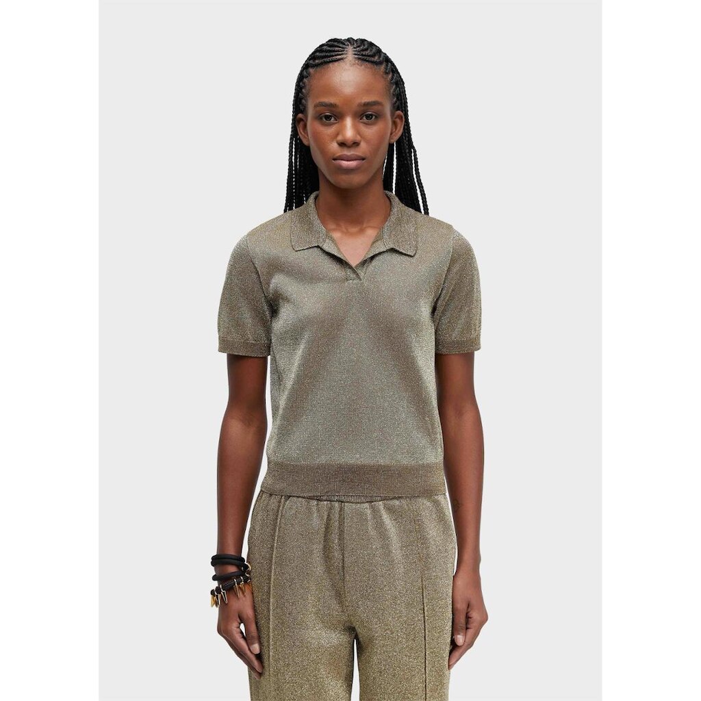 Blusa polo tricot dourado OSKLEN