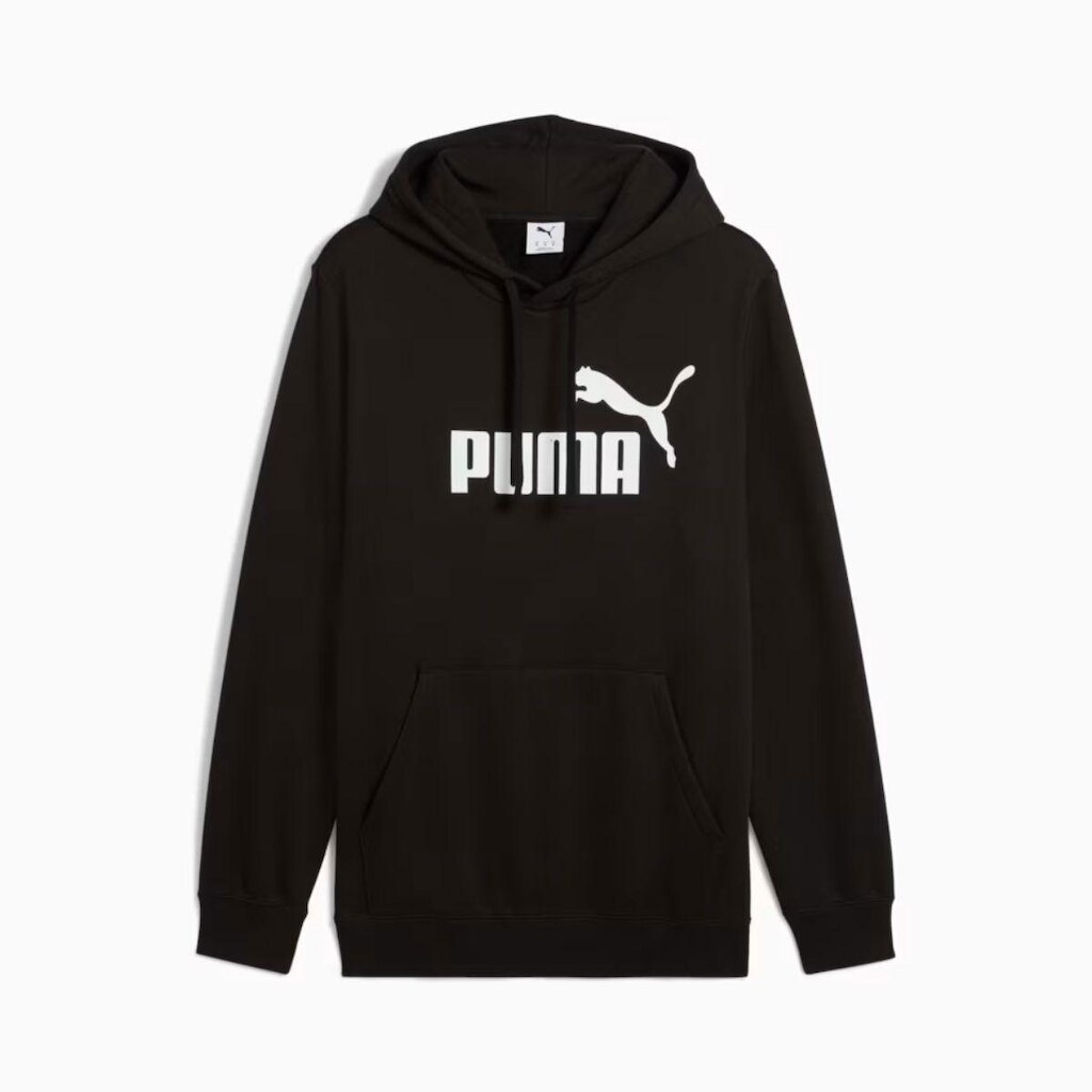 Blusa Puma Moletom com Capuz Essentials No. Logo Preto