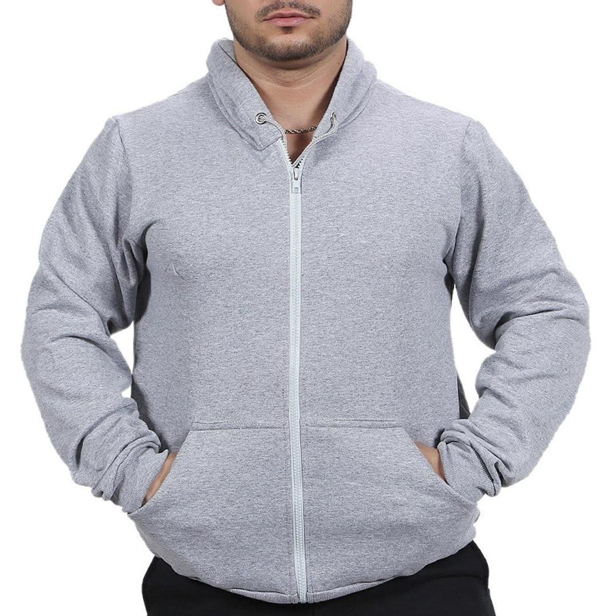 Blusa Ramazzoni Frio Moletom Ziper Masculina - Cinza Menor preço em Blusa Ramazzoni Frio Moletom Ziper Masculina - Cinza