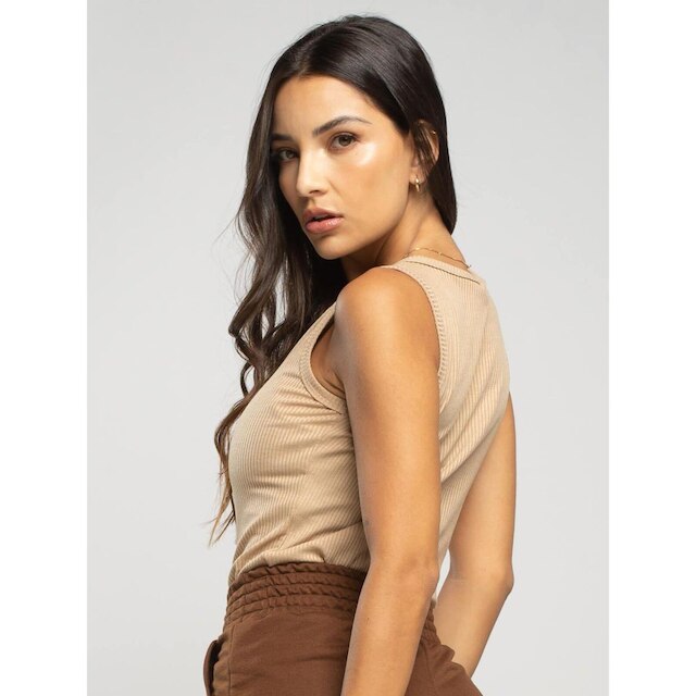 Blusa Regata Canelada Feminina Moda Casual