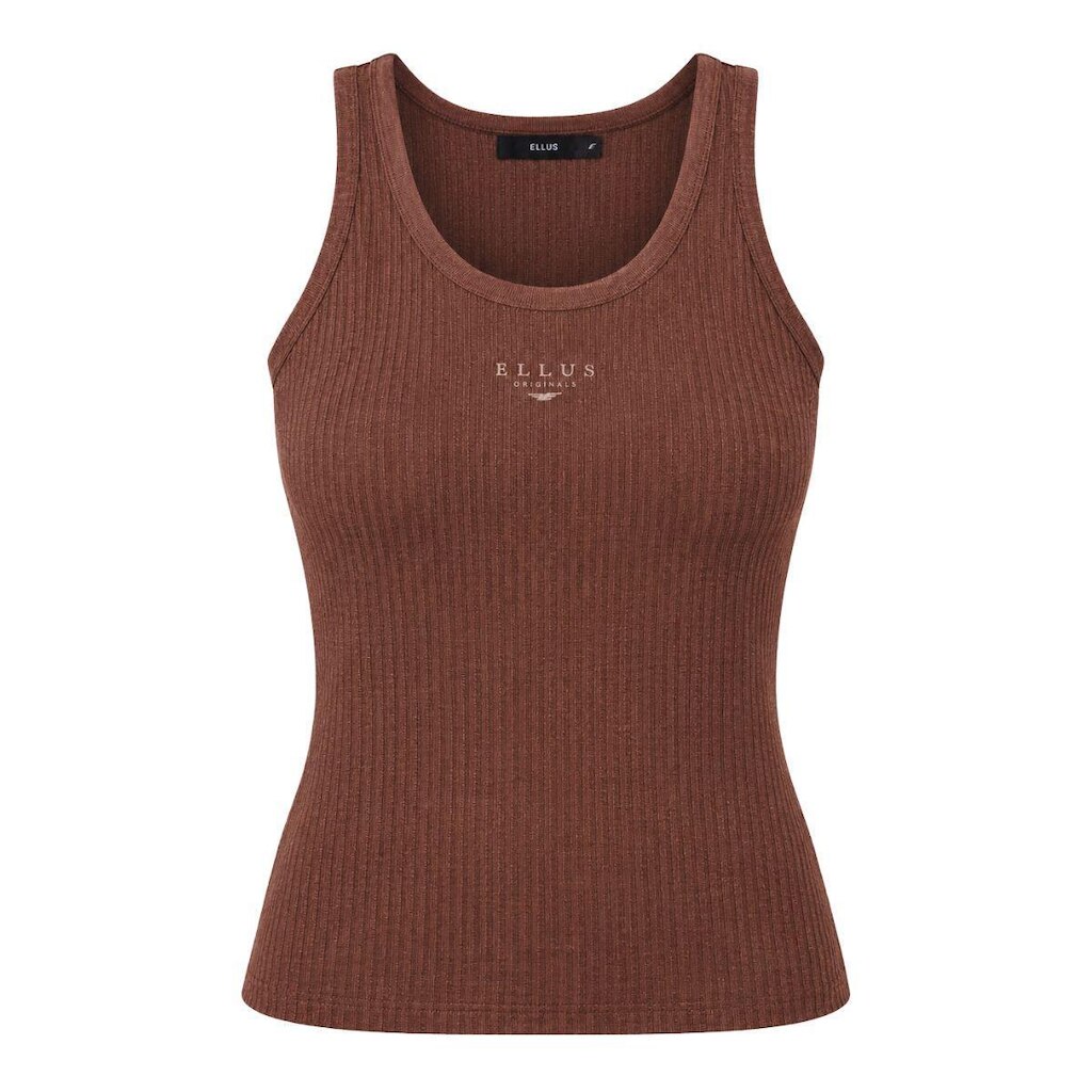 Blusa Regata Ellus Rib Tule Marrom