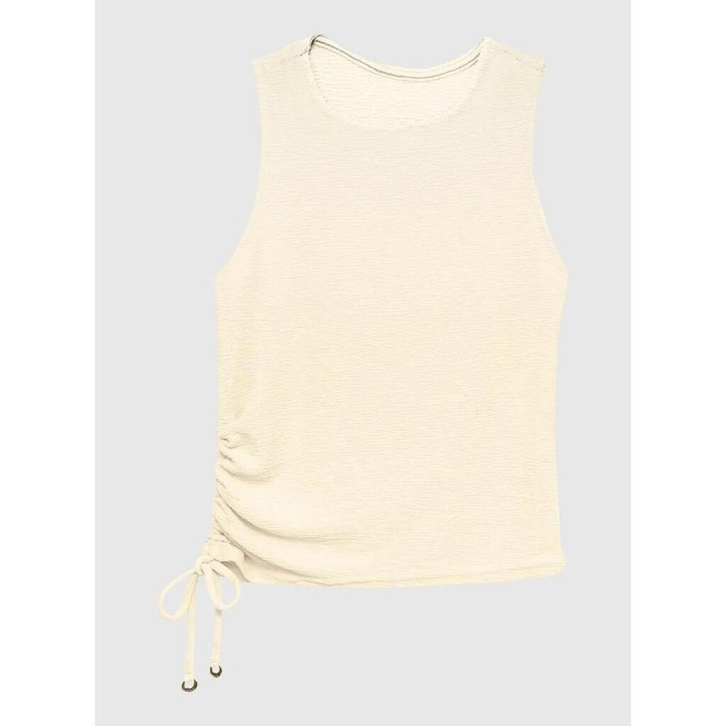 Blusa Regata Enfim 1000132965 Feminina Com Amarração Malha Texturizada T. P/GG
