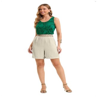 Blusa Regata Nadador Básica Feminina Estampa Rotativa Verde