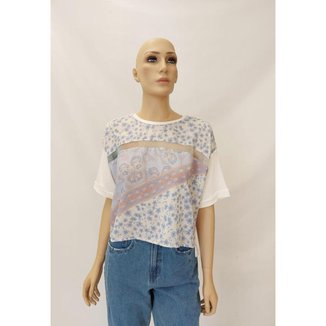 Blusa Resort Acostamento Azul Tam. G