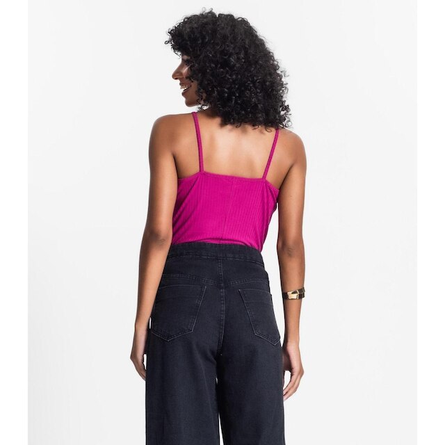 Blusa Rovitex Básico De Alça Ribana Canelada Feminina