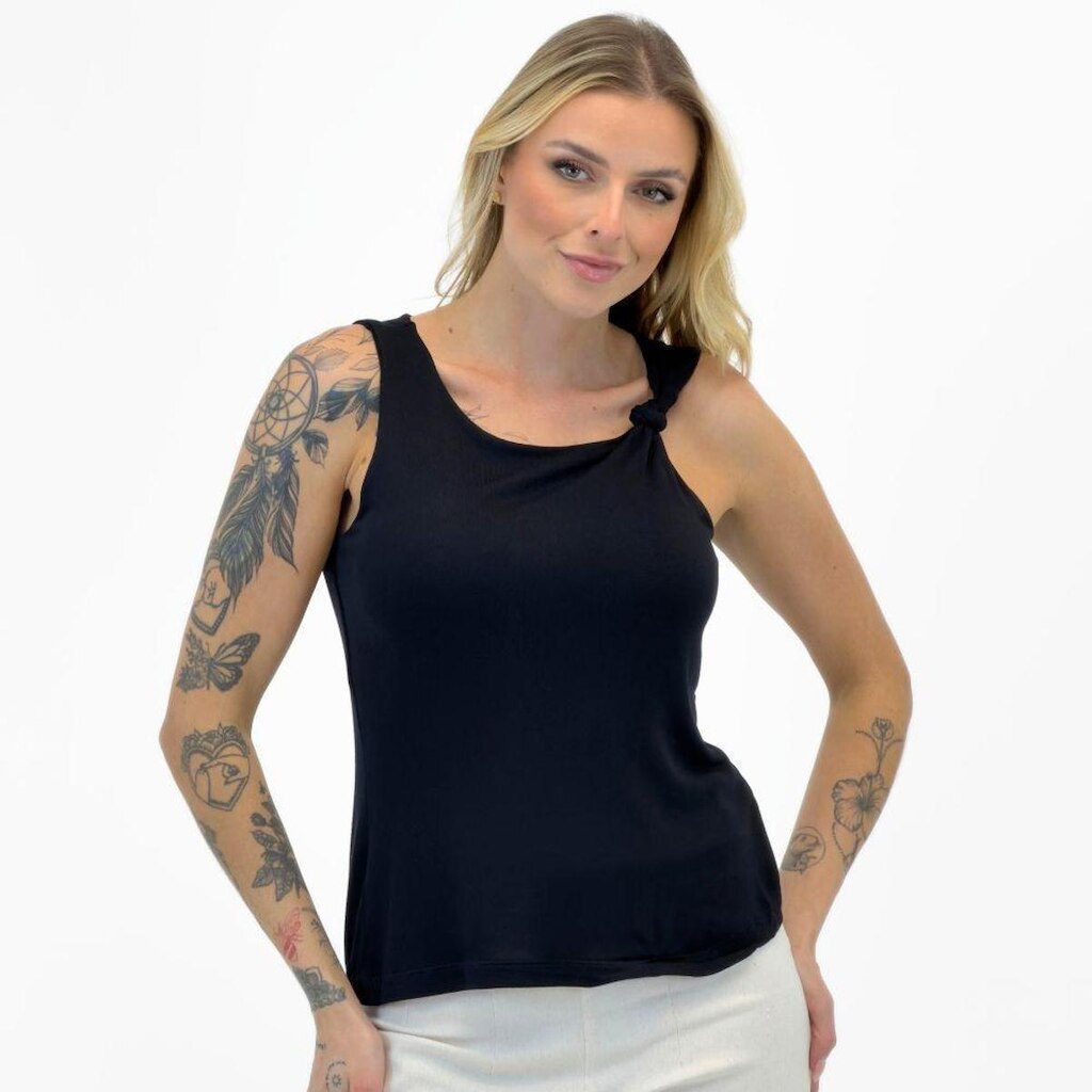 Blusa Rovitex Regata Básica Gola Redonda Feminina