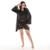 Blusa Saida Praia Tricô Túnica Mini Vestido Bata Tendência - Preto