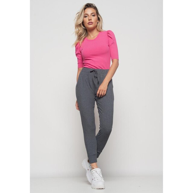 Blusa Salvatore Fashion Canelada Sem Punho Feminina