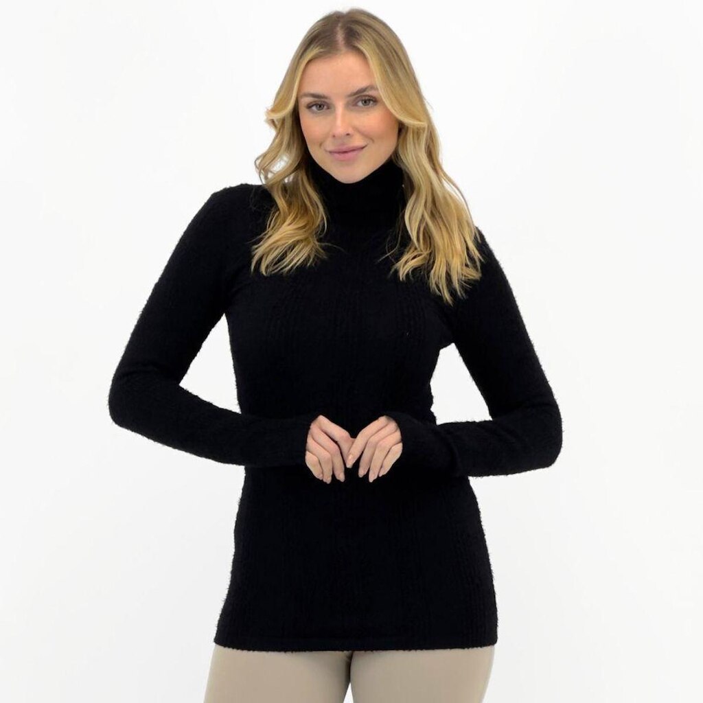 Blusa Scala Fio Pelo Manga Longa Gola Alta Feminina