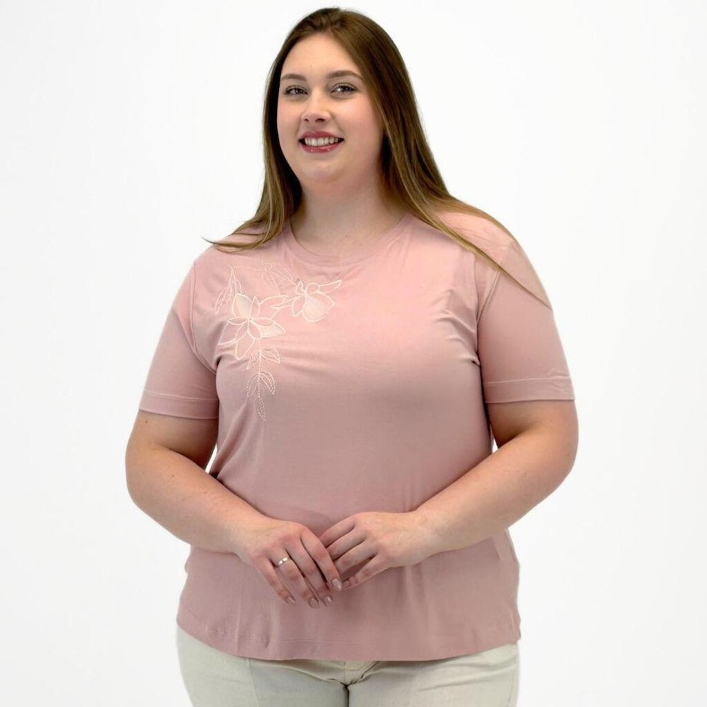 Blusa Secret Glam Plus Size Manga Curta Gola Redonda Feminina