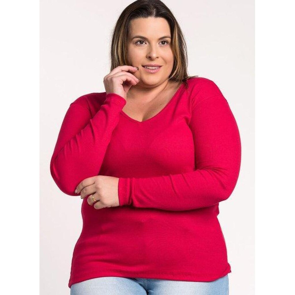 Blusa Serena Manga Longa Ribana Decote V