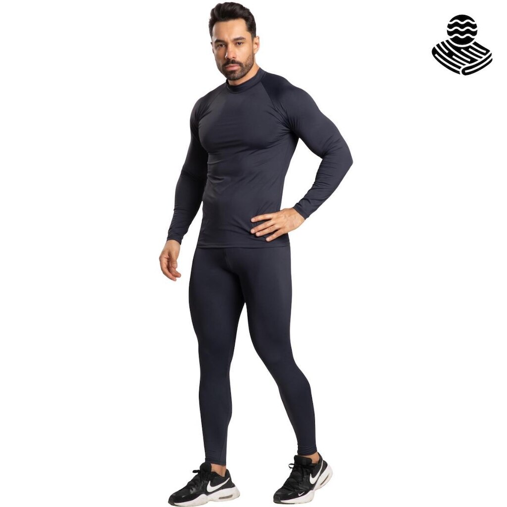 Blusa Térmica Aveludada Proteção UV Bella Fiore Manga Longa Segunda Pele Grossa Musculação Treino