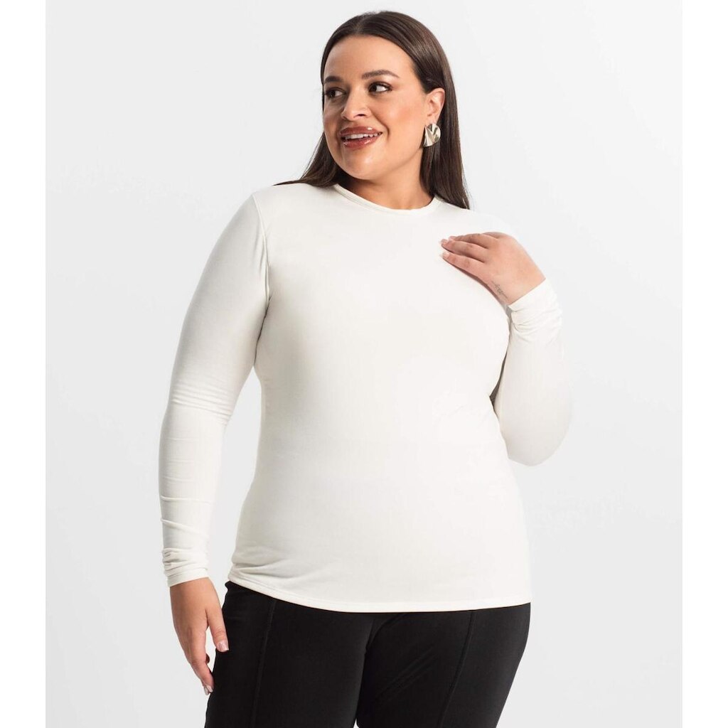 Blusa Térmica Feminina Plus Size Secret Glam Bege
