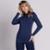 Blusa Térmica Feminina Segunda Pele Proteção Uv Compressão - Azul Escuro