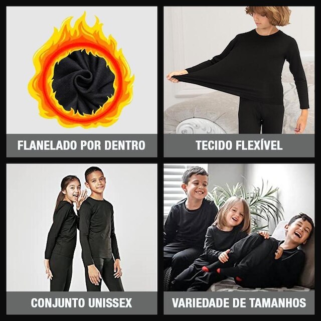 Blusa Térmica Infantil Segunda Pele Frio Inverno Criança