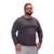 Blusa Térmica Masculina Plus Size Uv50+ Segunda Pele Proteção Solar - Cinza