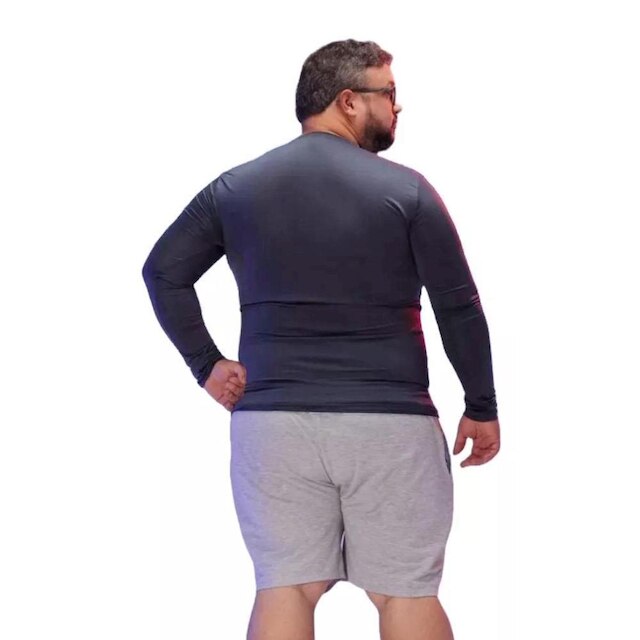 Blusa Térmica Masculina Plus Size Uv50+ Segunda Pele Proteção Solar