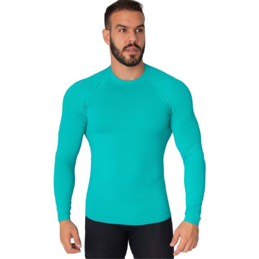 Blusa Térmica Poliamida Bella Fiore Proteção UV Manga Longa Segunda Pele Moda Fitness Masculina