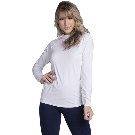 Segunda Pele Termica Blusa Branca Feminina De Frio Camisa Branca