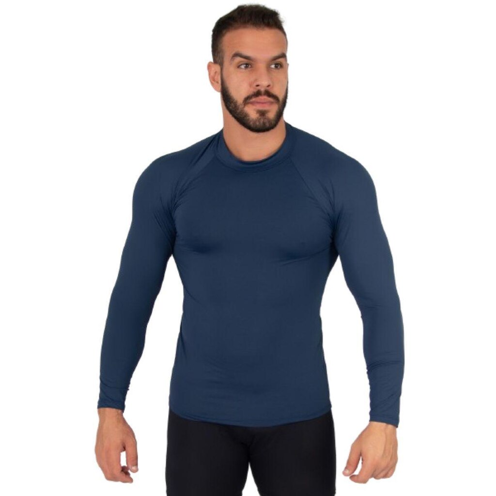 Blusa Térmica Proteção UV Poliester Bella Fiore Manga Longa Treino Moda Fitness Masculina