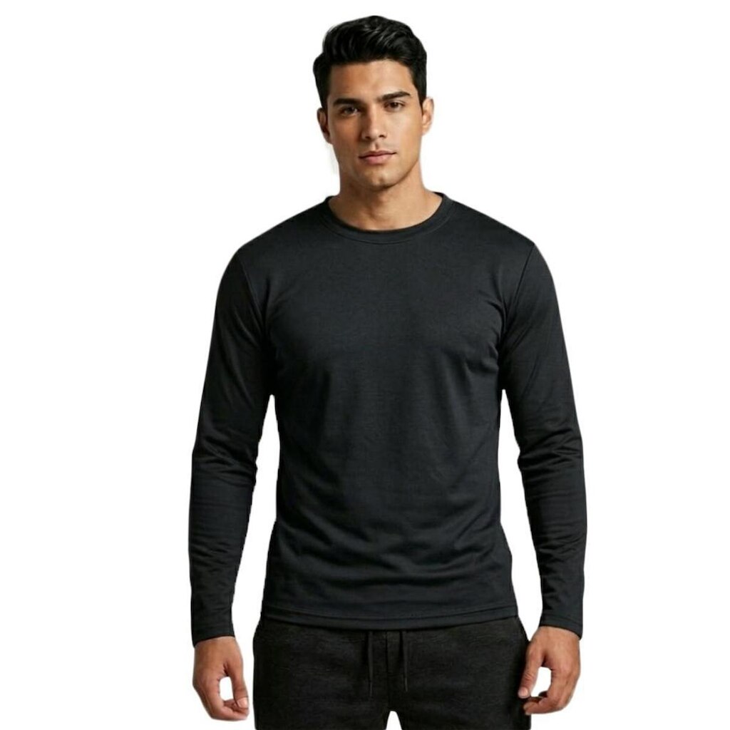 Blusa Termica Segunda Pele Interno Peluciado Masculino Gola Redonda Basica Confortavel Treino Moto