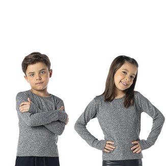 Blusa Térmica Unissex Infantil Inverno Básica Lisa