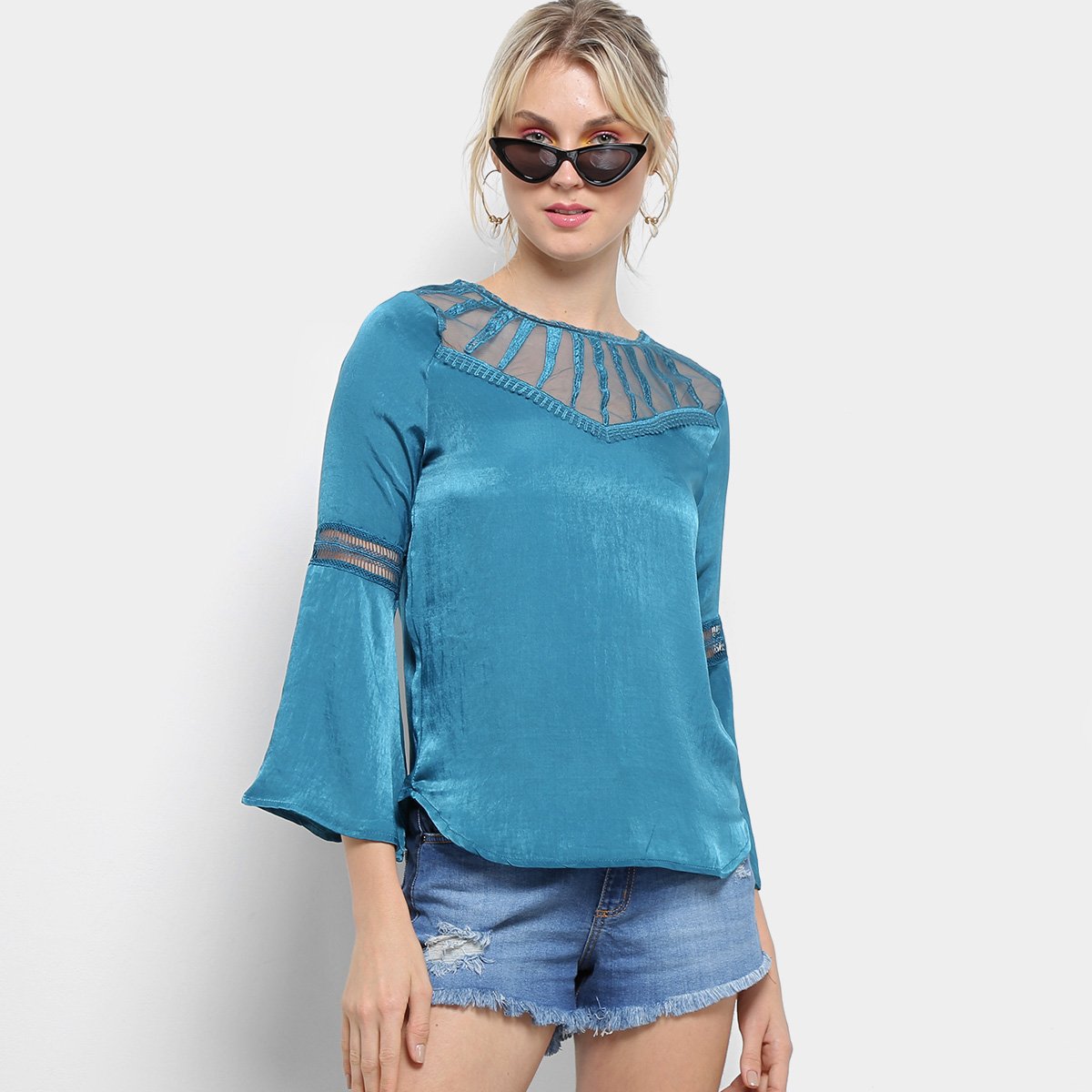 blusas brilhosas da moda