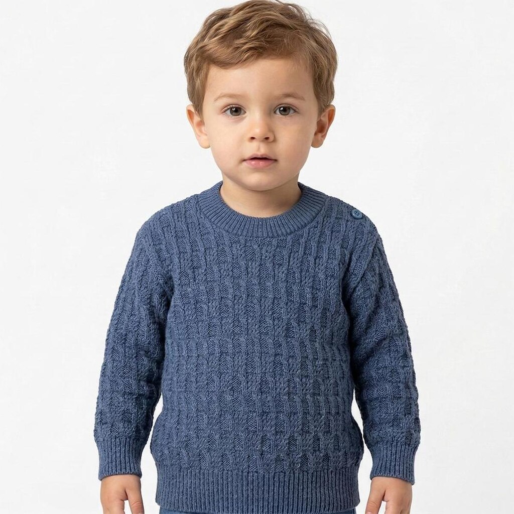 Blusa Trabalhada Tricô Kids Ombro Botão
