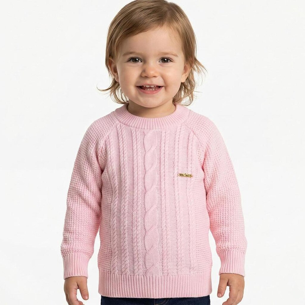 Blusa Trançada Tricô Kids Raglan
