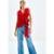 Blusa Transpassada com Barra Assimétrica - Vermelho