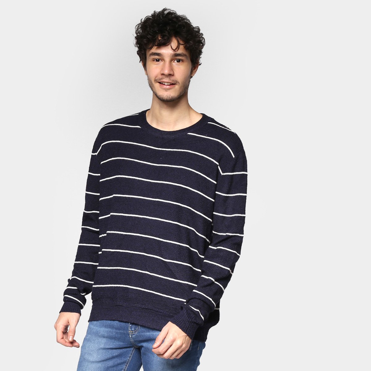 Blusa Tricô Eagle Rock Listrada Masculina - Azul é ruim? Blusa Tricô Eagle Rock Listrada Masculina - Azul é boa?