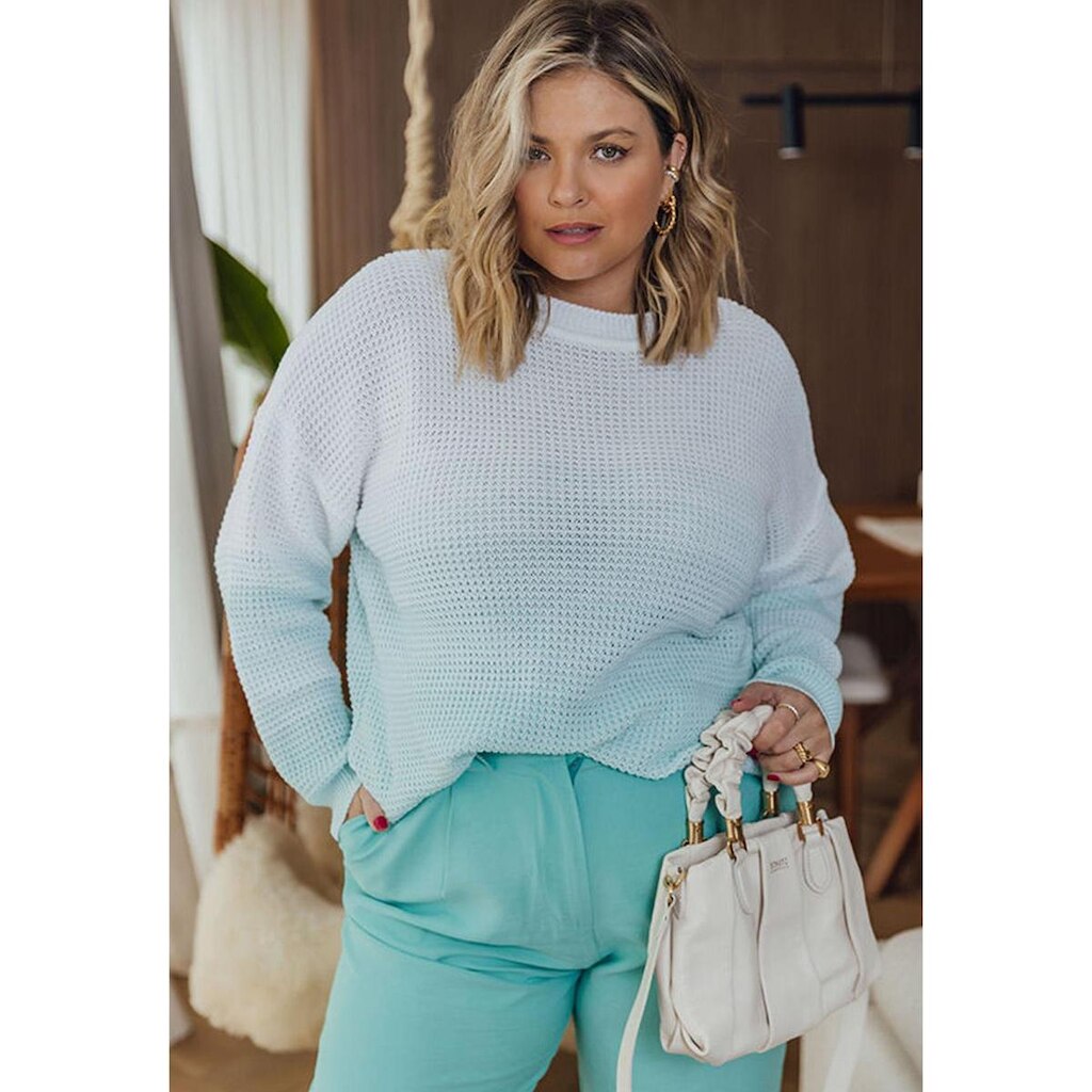Blusa Tricot Ana Gonçalves Plus Size Verde Tam. GG