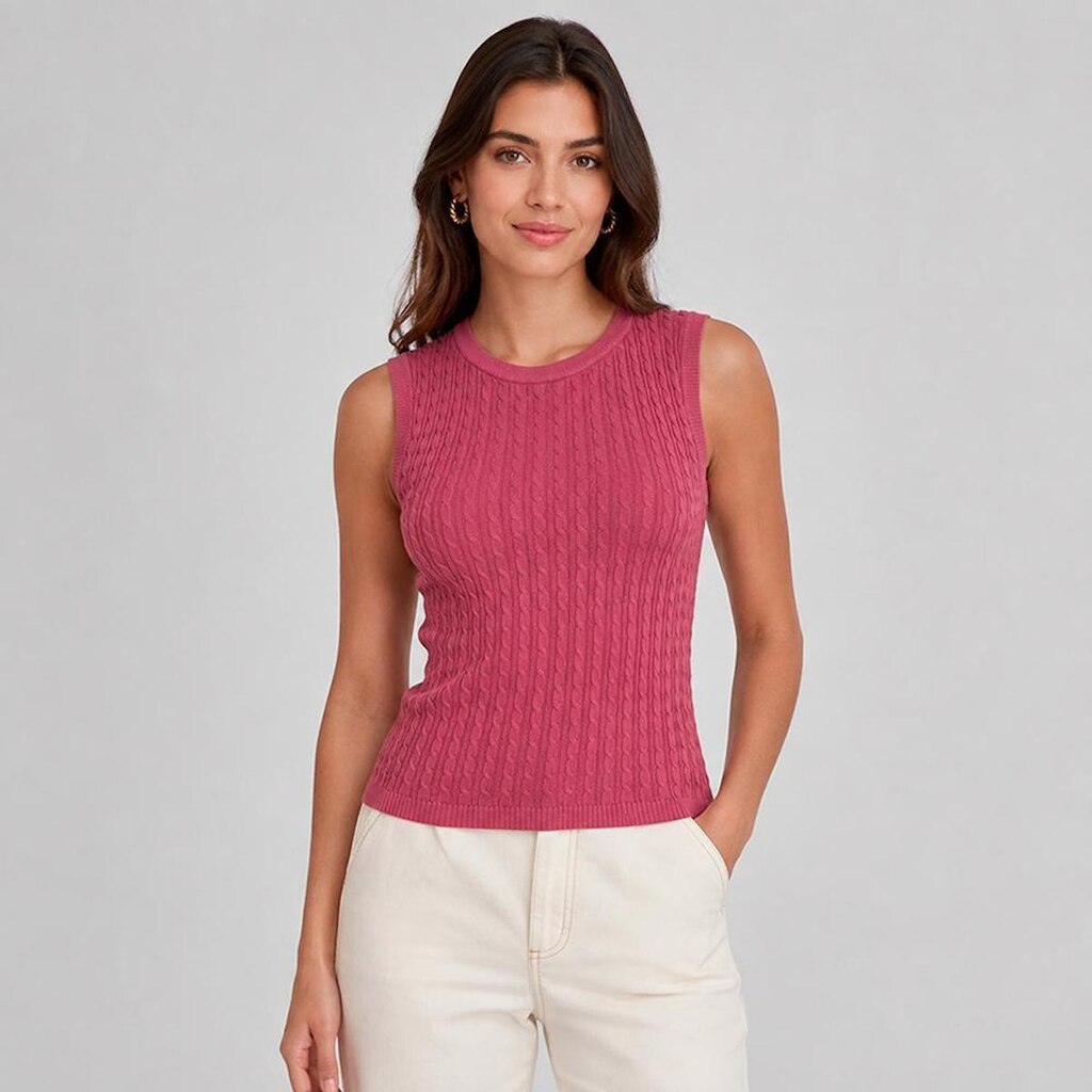 Blusa Tricot Dudalina Bella Sem Manga Feminino