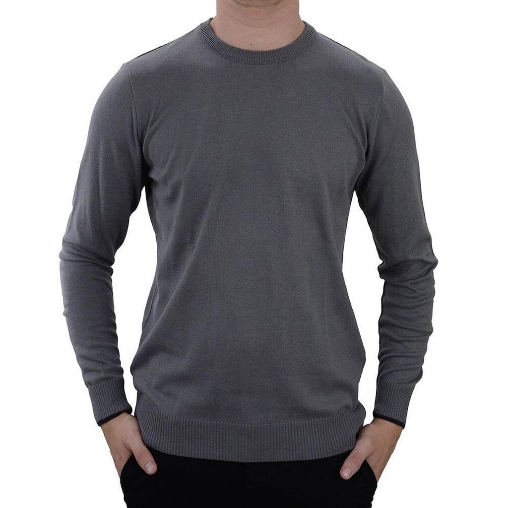 Blusa Tricot Masculina Lado Avesso Sueter Cinza Claro - LH22