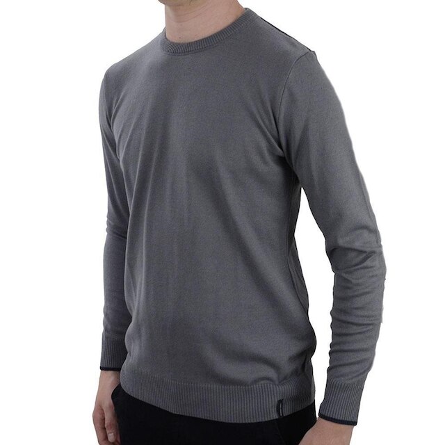 Blusa Tricot Masculina Lado Avesso Sueter Cinza Claro - LH22