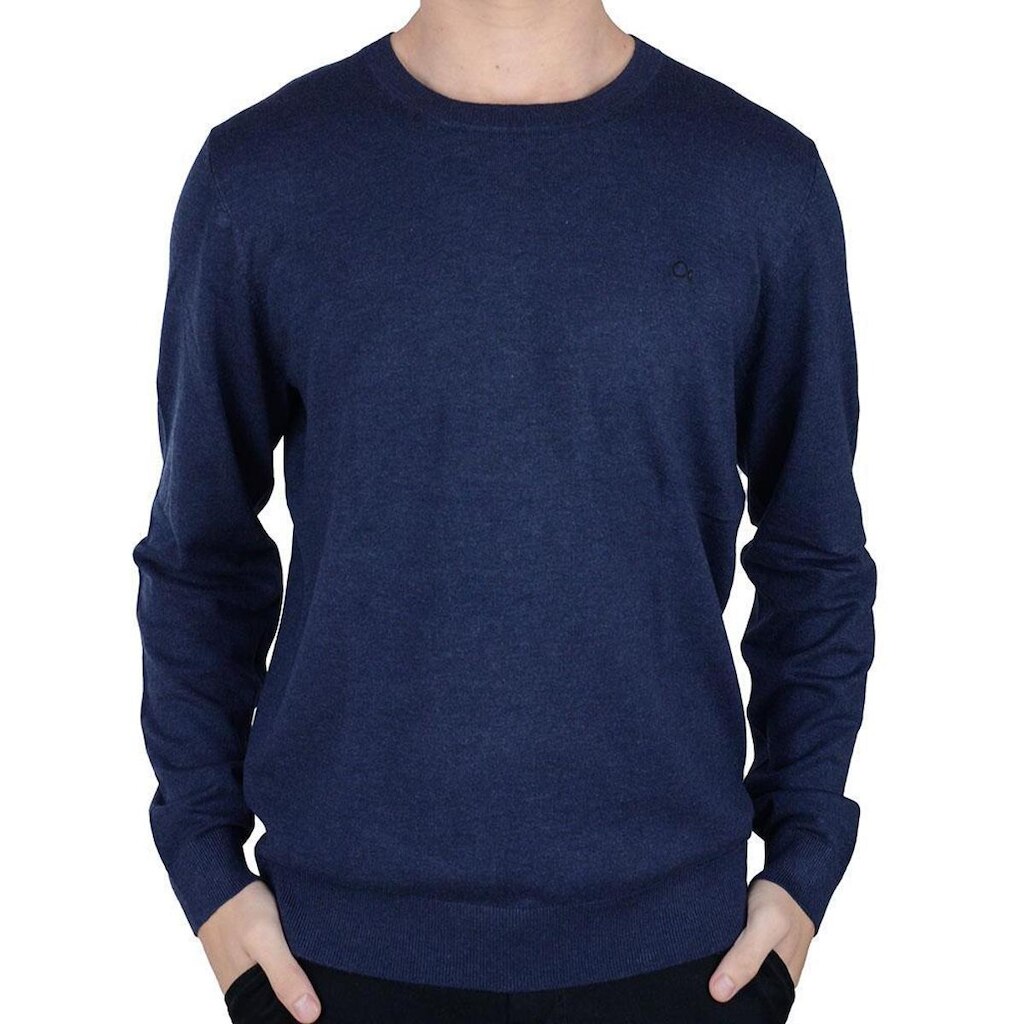 Blusa Tricot Masculina Ogochi Essencial Slim Azul - 1006