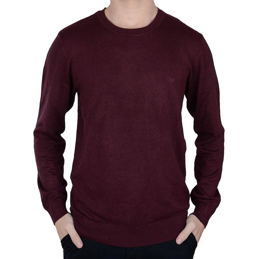 Blusa Tricot Masculina Ogochi Essencial Slim Bordô - 0055