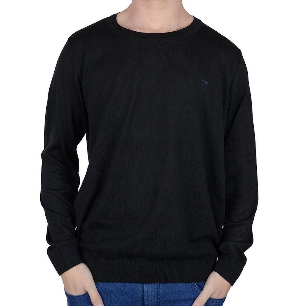 Blusa Tricot Masculina Ogochi Plus Size Preta - 0055