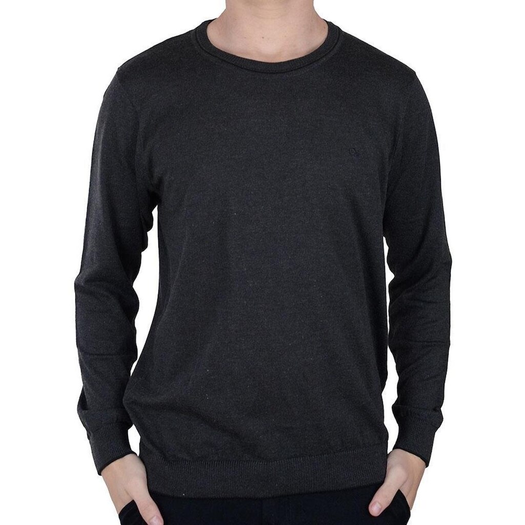 Blusa Tricot Masculina Ogochi Slim Cinza Escuro - 0055