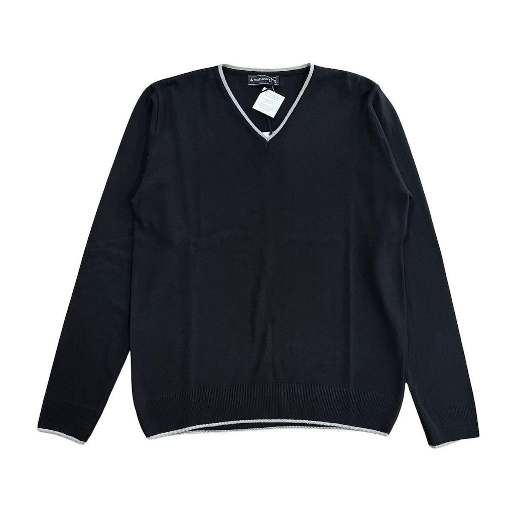Blusa Tricot Masculina Preta Suéter Gola V Inverno Tamanho P Malharia Star