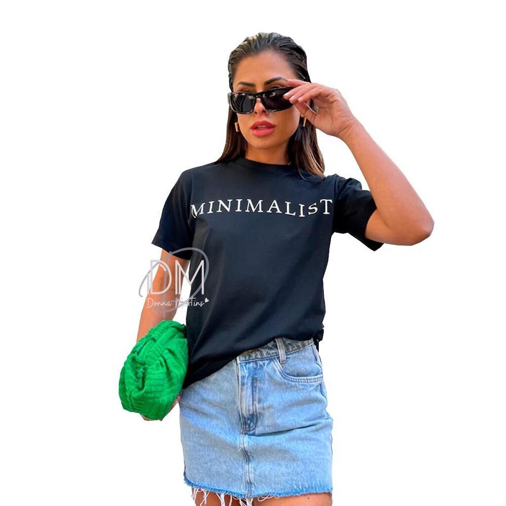 Blusa Tshirt Algodão Minimalist Manga Curta Donna Martins