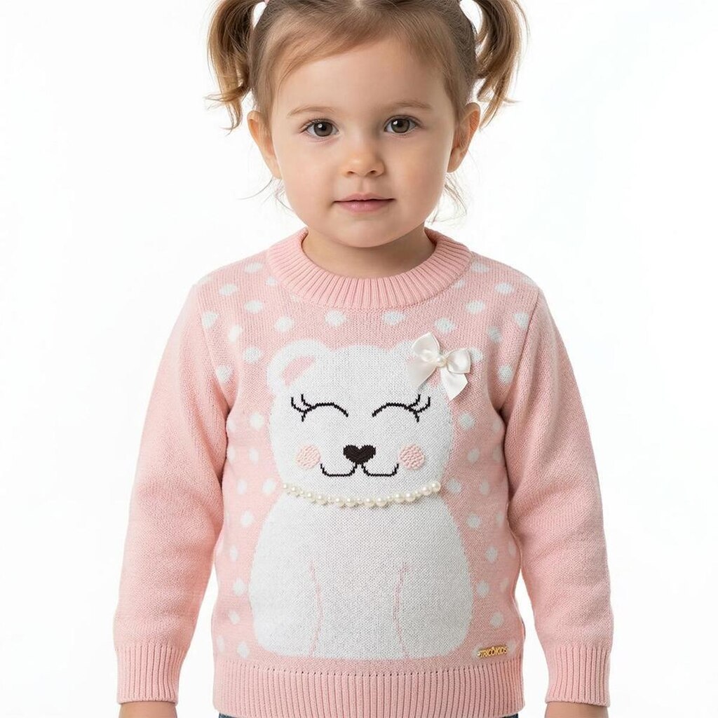 Blusa Ursinho Tricô Kids Divertida